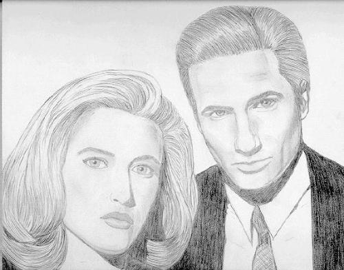 x-files - x-files character in pencil