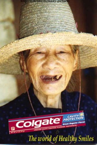 SAY CHEESE - OLD LADY WITH NO TEETH