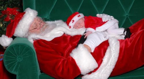 santa and baby - santa and baby sleeping