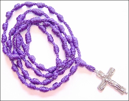 twine rosary - Purple all twine rosary