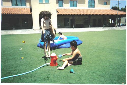 Midair Jump - My nonverbal autistic son at summer camp jumping by the pool.    This is neat how they were able to catch him in midair jumping.  It is classic for my son's behavior and now we have it captured.