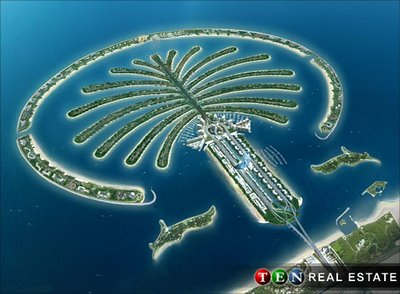 unique man made island - The Palm Jumeirah is the smallest of the three Palm Islands (Palm Jumeirah, Palm Jebel Ali and Palm Deira). It is located on the Jumeirah coastal area of the emirate of Dubai, in the United Arab Emirates (UAE). The unique man-made island is built in the shape of a date palm tree and consists of a trunk, a crown with 17 fronds, and a surrounding crescent island that will form a water-breaker.
The Jumeirah Palm island is primarily a retreat and residential area for living, relaxation, and leisure. It will contain themed boutique hotels, three types of villas (Signature Villas, Garden Homes, and Canal Cove Town Homes), shoreline apartment buildings, beaches, marinas, restaurants, cafes and a variety of retail outlets.
The Palm Jumeirah will contain over 25 of the top international hotel brands including Movenpick, Antara, Fairmont, Radisson SAS, Hilton, Metropolitan, Shangri La, One and Only Royal Mirage, Starwood, Marriott, Oberoi, Chedi, Taj and Dusit. Other developments will include Al Basri Building, Al Habool Building, Al Anbara Building, Emerald Palace, The Fairmont Palm Residence, Jewel of the Palm, and the Trump Plaza and Marina Residences. Construction began on the Palm Jumeirah island in June 2001.


Lighthouse Hotel and Residence Located on the crescent of the Palm Jumeirah, the Lighthouse Hotel and Residence&#039;s architecture was designed to capture the light of the rising sun and beam it into the complex&#039;s interior. The Lighthouse Hotel will contain 380 rooms and during the night, the roof will be lit and an arc of light will be projected across the Palm Jumeirah and the Arabian Gulf. The Lighthouse Residence will contain 200 two, three, four bedroom apartments available on 99-year leasehold. The Lighthouse Hotel and Residence is expected to be complete by December 2007 and is being developed by Al Sharq Development.
The Palm Residence (Al Nabat and Al Haseer)These two residential apartment buildings, located on the eastern shore of the trunk of Palm Jumeirah, contain their own private beach and clubhouse. Designed in the Arab Eclectic style, fusing elements of the Arabian heritage with modern materials, each of its apartments will either have a sea or garden view. The Palm Residence is another IFA Hotels and Resorts development project on the Palm Jumeirah.
The Palm Grandeur (Taj Exotica Resort & Spa and The Grandeur Residences)Located on the crescent of the Palm Jumeirah, this AED 1.2 billion (US$ 327 million) project is being modeled as the archetypal palaces of Rajasthan. The 232-room Taj Exotica Resort & Spa will be a five-star hotel with the largest spa in the Middle East (Jiva Spa). The Grandeur Residences will be a luxury residential complex comprise of 200 freehold fully furnished 1, 2, and 3 bedroom apartments and ten 4-bedroom beach-front villas. The Palm Grandeur is being developed by ETA Star in partnership with the Taj Group of Hotels and is expected to be completed by late 2008 to early 2009.

