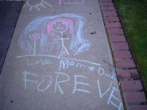Chalk drawing - To keep my daily walks from getting boring, I like to take photos. I especially like kid's art or other marks that show self-expression.