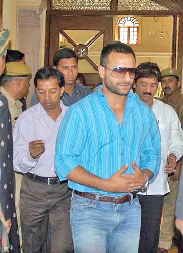 Saif Ali Khan - coming out after hearing from a Jaipur court.