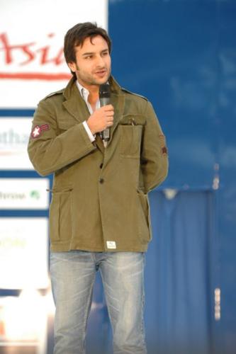 Saif Ali Khan - talking on the microphone at asian lifestyle show