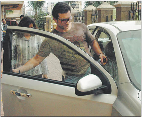 Saif Ali Khan - about to sit in his car