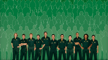 australian team - the australian cricket team in new green dress designed by ponting.