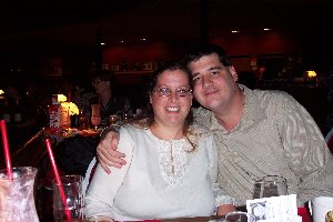 me and hubby - My and my husband when we went out to dinenr alone a few months ago.