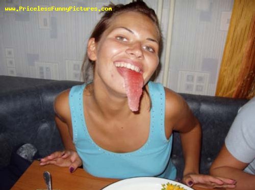 Long tounge - A girl showing her tounge