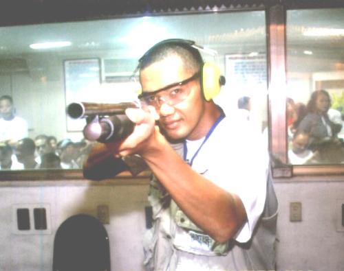 Shotgun - Target practice using a shotgun during training as security guard.