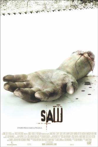 saw - With a dead body laying between them, two men (Whannell and Elwes) wake up in the secure lair of a serial killer who's been nicknamed 'Jigsaw' by the police because of his unusual calling card.