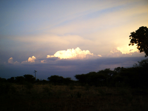 sunset on my farm - this picture was taken by me, after the sunset on our farm