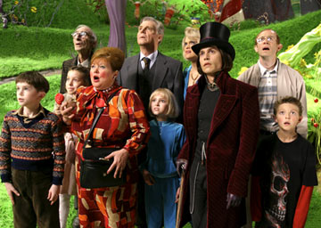 Charlie and the Chocolate Factory  - Most nights in the Bucket home, dinner is a watered-down bowl of cabbage soup, which young Charlie gladly shares with his mother and father and both pairs of grandparents. Every night, the last thing Charlie sees from his window is Willy Wonka's great factory, and he drifts off to sleep dreaming about what might be inside. For nearly fifteen years, no one has seen a single worker going in or coming out of the factory, or caught a glimpse of Wonka himself, yet, great quantities of chocolate are still being made and shipped all over the world. One day Willy Wonka makes a momentous announcement. He will open his famous factory and reveal 'all of its secrets and magic' to five lucky children who find golden tickets hidden inside five randomly selected Wonka chocolate bars. Nothing would make Charlie's family happier than to see him win but the odds are very much against him as they can only afford to buy one chocolate bar a year, for his birthday. One by one, news breaks around the world about the children finding golden tickets and Charlie's hope grows dimmer. But then, something wonderful happens. Charlie finds some money on the snowy street and takes it to the nearest store for a Wonka Whipple-Scrumptious Fudgemallow Delight. There, under the wrapper is a flash of gold. It's the last ticket. Charlie is going to the factory! The family decides that Grandpa Joe, who used to work in the factory, should be the one to accompany Charlie on this adventure. Once inside, Charlie is dazzled by one amazing sight after another. Wondrous gleaming contraptions of Wonka's own invention churn, pop, and whistle, crews of merry Oompa-Loompas mine mountains of fudge beside a frothy chocolate waterfall, a hundred trained squirrels on a hundred tiny stools shell nuts for chocolate bars, and Wonka himself pilots an impossible glass elevator that rockets every which way you can think of through the fantastic factory. Almost as intriguing as his fanciful inventions is Willy Wonka. He thinks about nothing but candy--except, every once in a while, when he seems to be thinking about something that happened long ago, that he can't quite talk about. Meanwhile, the other children prove to be a rotten bunch, and one by one, their greedy personalities lead them into all kinds of trouble that force them off the tour. When only Charlie is left, Willie Wonka reveals the final secret, the absolute grandest prize of all: the keys to the factory itself.