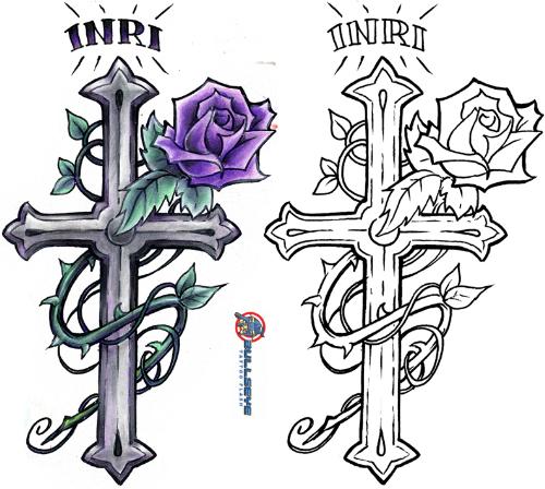 crosses - Jesus died on the cross for our sins, this is a tatoo of a cross that my wife is thinking about getting.