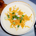 potato soup - INGREDIENTS 2 Yukon Gold potatoes, cubed  1 (5.5 ounce) package au gratin instant potato mix  1 (10.5 ounce) can condensed chicken broth  1 1/2 cups water  1 cup heavy cream  DIRECTIONS In a large saucepan or pot, combine potatoes, au gratin potato mix, chicken broth and water. Add more water to cover if necessary. Cook over medium heat, stirring occasionally, until potatoes are tender, about 40 minutes. Stir in cream and heat through. Serve.