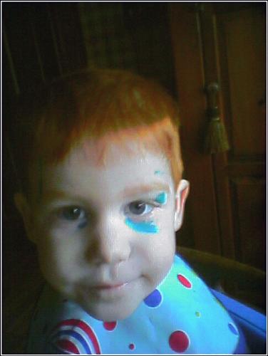 Color Me Blue - Taylor enjoys  coloring  everything  and of  course  blue is one of his favorites