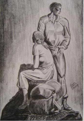 me paintings again - a lady and man waiting endlessly