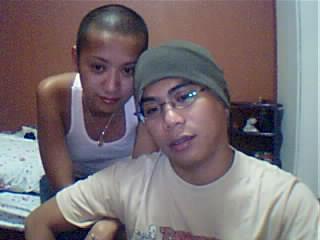 me and cathy - we both have shaved heads