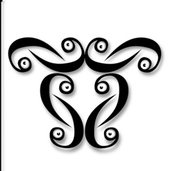 F-keys only - Tribal made of f-keys. Tattoo model. Ornament. icon.
