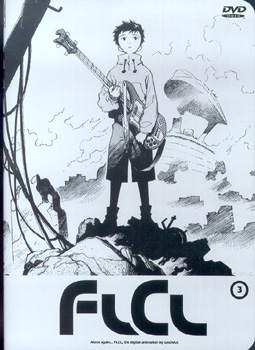 Fooly Cooly  - This is a Picture of Naota the main character of Fooly Cooly holding a bass.  FLCL (c) 2001 GAINAX / KGI