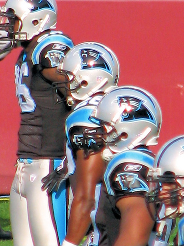 Washington Redskins vs. Carolina Panthers pt. 4 - Picture of the carolina panthers players lined up.