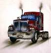 18 Wheeler - This is a picture of a semi truck used for hauling those big trailers full of everything. It isn’t actually a picture, it’s more of an airbrushed painting/drawing. I like it because I like trucks, sort of. They are cool unless you are stuck behind them on the freeway, then they suck. I drive trucks all the time, but only in video games, lol. One time I played an arcade games in vegas where I got to steer it with the huge steering wheel that those machines have. It was intense.
