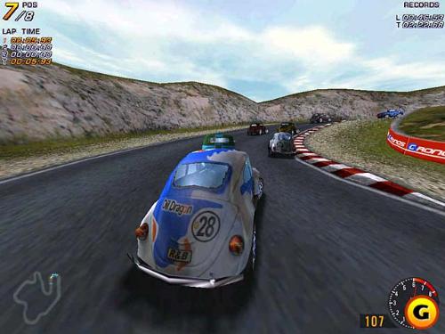 Beetle Buggin' - Beetle Buggin' http://www.gamespot.com/pc/driving/beetlebuggin/index.html Infogrames' Beetle Buggin' isn't exactly the answer to hard-core driving simulation fans' prayers. It offers a variety of tracks, options, and licensed cars, but it makes no pretenses of being a full-fledged racing simulator. Instead, Beetle Buggin' is content to be a lighthearted arcade-style racing game with a liberal physics engine, fairly simple graphics, and plenty of gameplay modes.