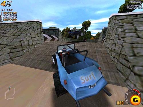 Beetle Buggin' - Beetle Buggin' http://www.gamespot.com/pc/driving/beetlebuggin/index.html Infogrames' Beetle Buggin' isn't exactly the answer to hard-core driving simulation fans' prayers. It offers a variety of tracks, options, and licensed cars, but it makes no pretenses of being a full-fledged racing simulator. Instead, Beetle Buggin' is content to be a lighthearted arcade-style racing game with a liberal physics engine, fairly simple graphics, and plenty of gameplay modes.