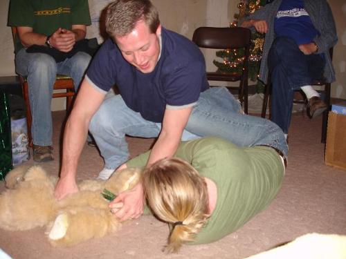 Fighting for the bear... - If you mess with the bear you get the horns... wait that isn't right.