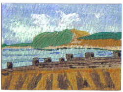 Art card - miniture pic i painted of borth beach