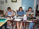 girls studying!! - girls studying and staying aways from various distractions so as to do well in academics..