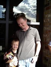 My son with his son, Raimond - My grandson Raimond is the spitting image of his dad, and he's very special!
