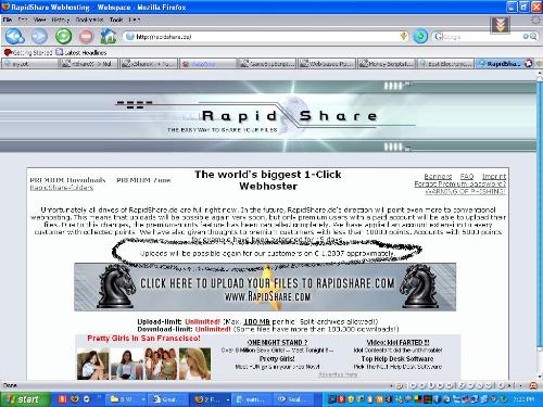 rapidshare.de upload launched - uploading, file sharing, 100 mb file hosting, premium accounts