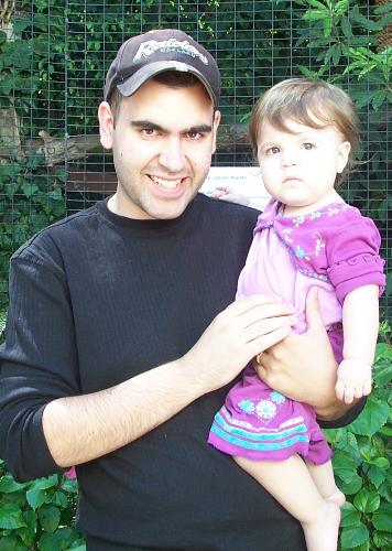My husband and our daughter at the zoo! - at the zoo!!!