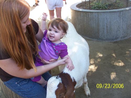 Me and my daughter at the petting zoo - petting zoo...look at that smile!!!
