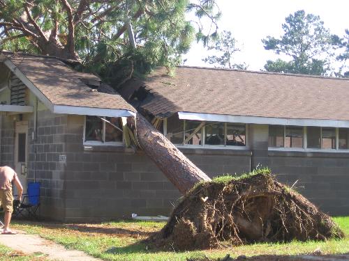 damage from hurricane katrina - this is damage that was from hurricane katrina on the army base where my hubby was stationed