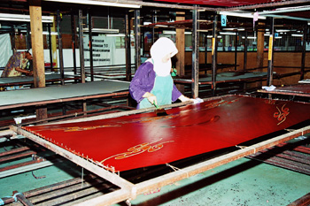 mewarna - fourth step of making batik