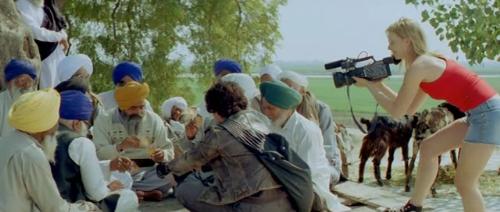 rang de basanti - Alicia shooting the people with her HD Camera.