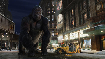 king kong - Kong (performed by Andy Serkis) on the streets of New York