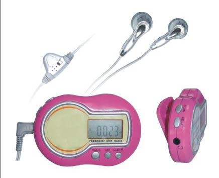Pedometer with radio - I want this one! :)