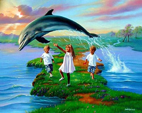 dolphin - An intelligent animal and harmless.