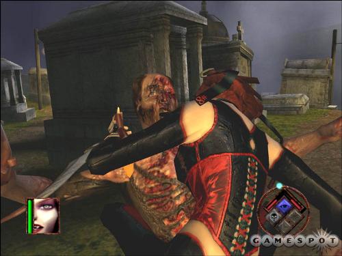 BloodRayne - BloodRayne http://www.gamespot.com/pc/action/bloodrayne/index.html Terminal Reality has somehow made a boring game featuring a sexy vampire, buckets of blood, and Nazis. BloodRayne may feature the va-va-voomiest bloodsucker in gaming, George Romero-style gore that includes lots of decapitations, and everyone's favorite goose-stepping bad guys, but gameplay is so predictable that you'll be stifling yawns even as you tear open jugulars.