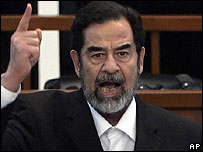 saddam hussein in court - taken when Mr Saddam Hussein was in court during his trial..