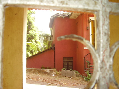 a  house of Goan architecture - this is a  ancient Goan house with deep Goan tradition of colour and style
