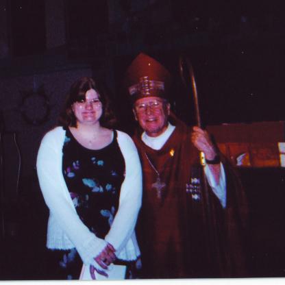 Confirmation - The Bishop and me at my Confirmation.