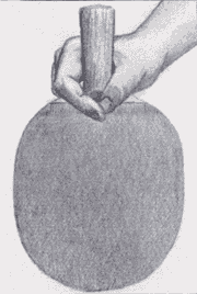Penhold Table Tennis Grip - A cartoon drawing of how to hold the table tennis blade(bat) if you are a penhold grip player.