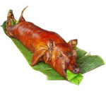 Lechon - Lechón (Tagalog: Litson) Is the Spanish word for suckling pig. In the Philippines it is connoted with a roasted whole pig, lechón baboy. Chicken and beef, are also popular. The process of lechón involves the whole pig/piglet, chicken, or cattle/calf to be slowly roasted over charcoal. Similar in method to Chinese Peking duck, Balinese Guling celeng, or Western suckling pig, this day-long and arduous method of roasting leaves a crispy skin and very moist meat inside.
Lechón is often cooked during national festivities (known as Barrio Fiestas), the holiday season, and other special occasions such as weddings, graduations, birthdays and baptismals, or family get-togethers. The lechón is usually the highlight and the most popular dish of these events. It is usually served with a liver-based sauce. However, in some cases, it may be served Chinese style with steamed buns and a sweet plum sauce.
Another version of lechón, called kawali, involves boiling then frying pieces of pork.
Leftover Lechon in the Philippines becomes easily recycled into another pallatable dish, called Paksiw na Lechon.
Lechón was originally introduced to the Philippines as a part of Spanish cuisine and can be found in many Hispanic countries. Leche means milk in Spanish and lechón originally meant suckling piglet. Other historical evidence traces the origin of lechón to Chinese immigrants.
Source: Wikipedia Lechon - Lechón (Tagalog: Litson) Is the Spanish word for suckling pig. In the Philippines it is connoted with a roasted whole pig, lechón baboy. Chicken and beef, are also popular. The process of lechón involves the whole pig/piglet, chicken, or cattle/calf to be slowly roasted over charcoal. Similar in method to Chinese Peking duck, Balinese Guling celeng, or Western suckling pig, this day-long and arduous method of roasting leaves a crispy skin and very moist meat inside.
Lechón is often cooked during national festivities (known as Barrio Fiestas), the holiday season, and other special occasions such as weddings, graduations, birthdays and baptismals, or family get-togethers. The lechón is usually the highlight and the most popular dish of these events. It is usually served with a liver-based sauce. However, in some cases, it may be served Chinese style with steamed buns and a sweet plum sauce.
Another version of lechón, called kawali, involves boiling then frying pieces of pork.
Leftover Lechon in the Philippines becomes easily recycled into another pallatable dish, called Paksiw na Lechon.
Lechón was originally introduced to the Philippines as a part of Spanish cuisine and can be found in many Hispanic countries. Leche means milk in Spanish and lechón originally meant suckling piglet. Other historical evidence traces the origin of lechón to Chinese immigrants.
Source: Wikipedia