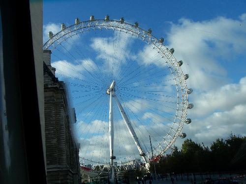 The London Eye - I would describe it as a giant ferriswheel, but it goes around very very slowly.