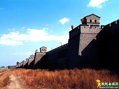 view of my hometown,pingyao,shaxi,China - it's an ancient wall of a city of my home province(shanxi,china).it's protected really well.it's standig there for at least centuries.