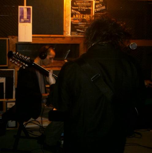 Paul and me in the studio - This is Paul with me in the studio while recording our first cd album.
